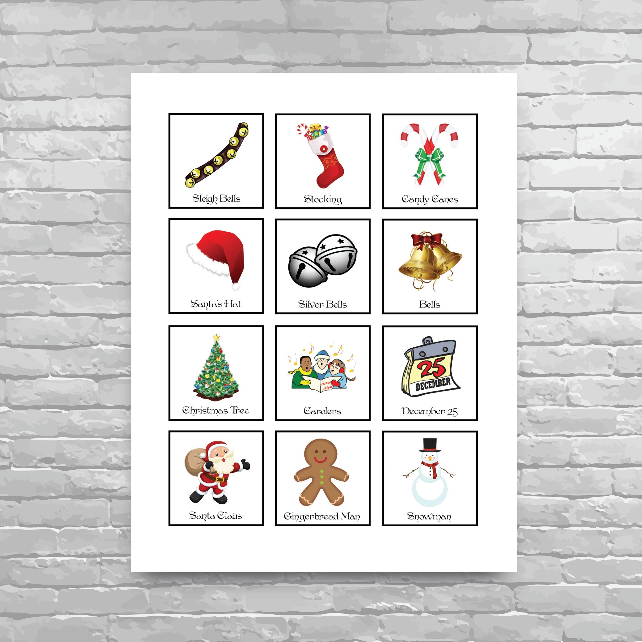 Christmas Bingo - Blue Snowflake background