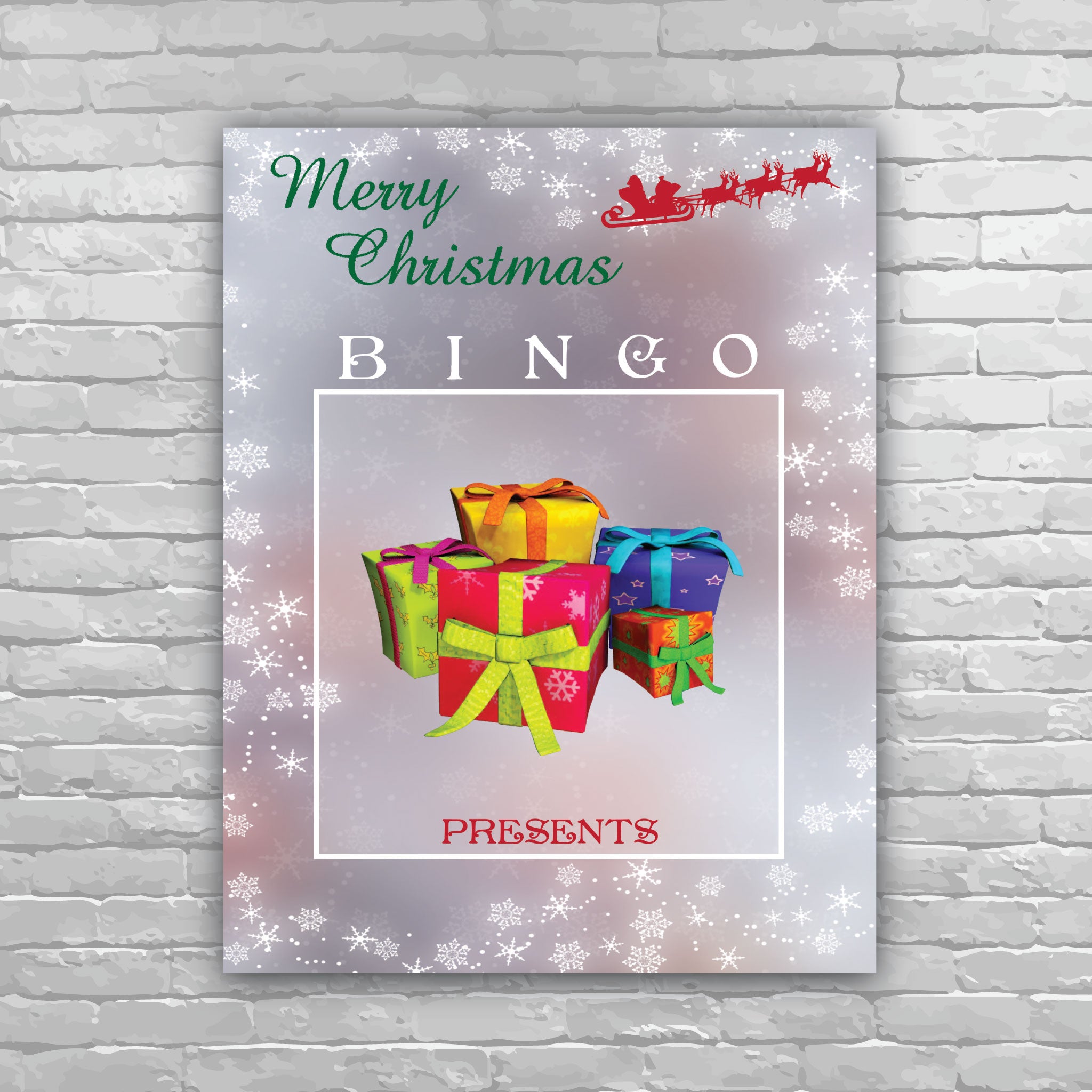 Christmas Bingo - Silver Snowflake background