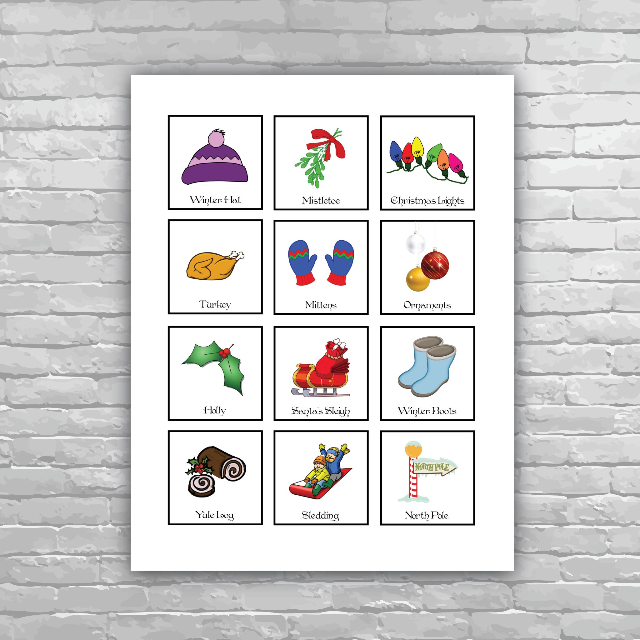 Christmas Bingo - Christmas Tree background