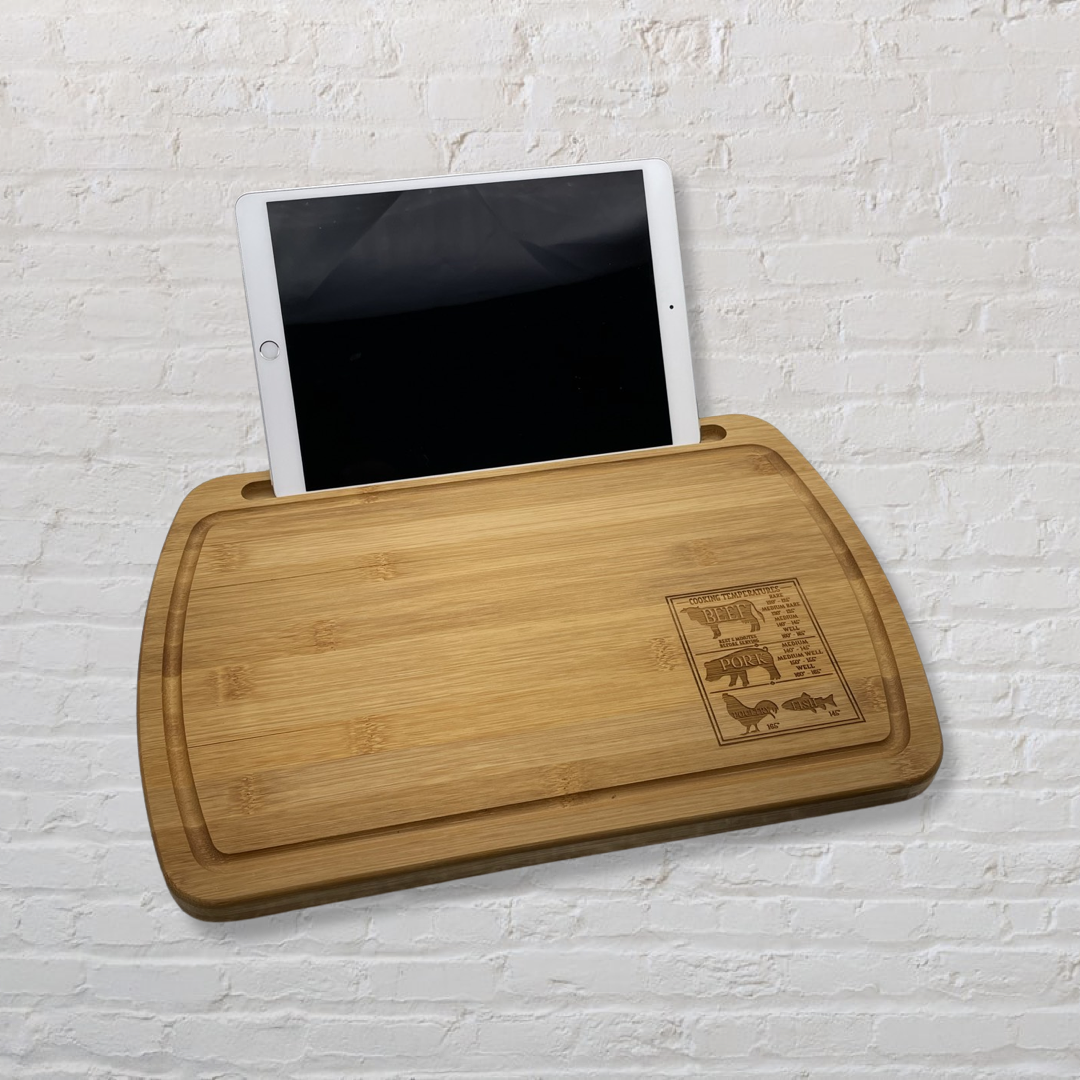 Cutting Board with Engraved Meat Temperatures