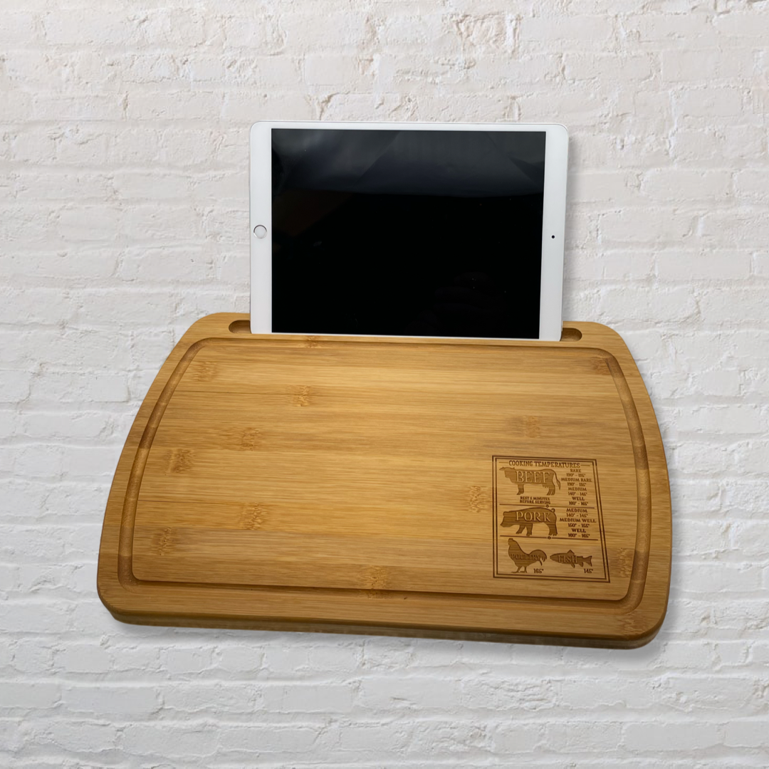 Cutting Board with Engraved Meat Temperatures