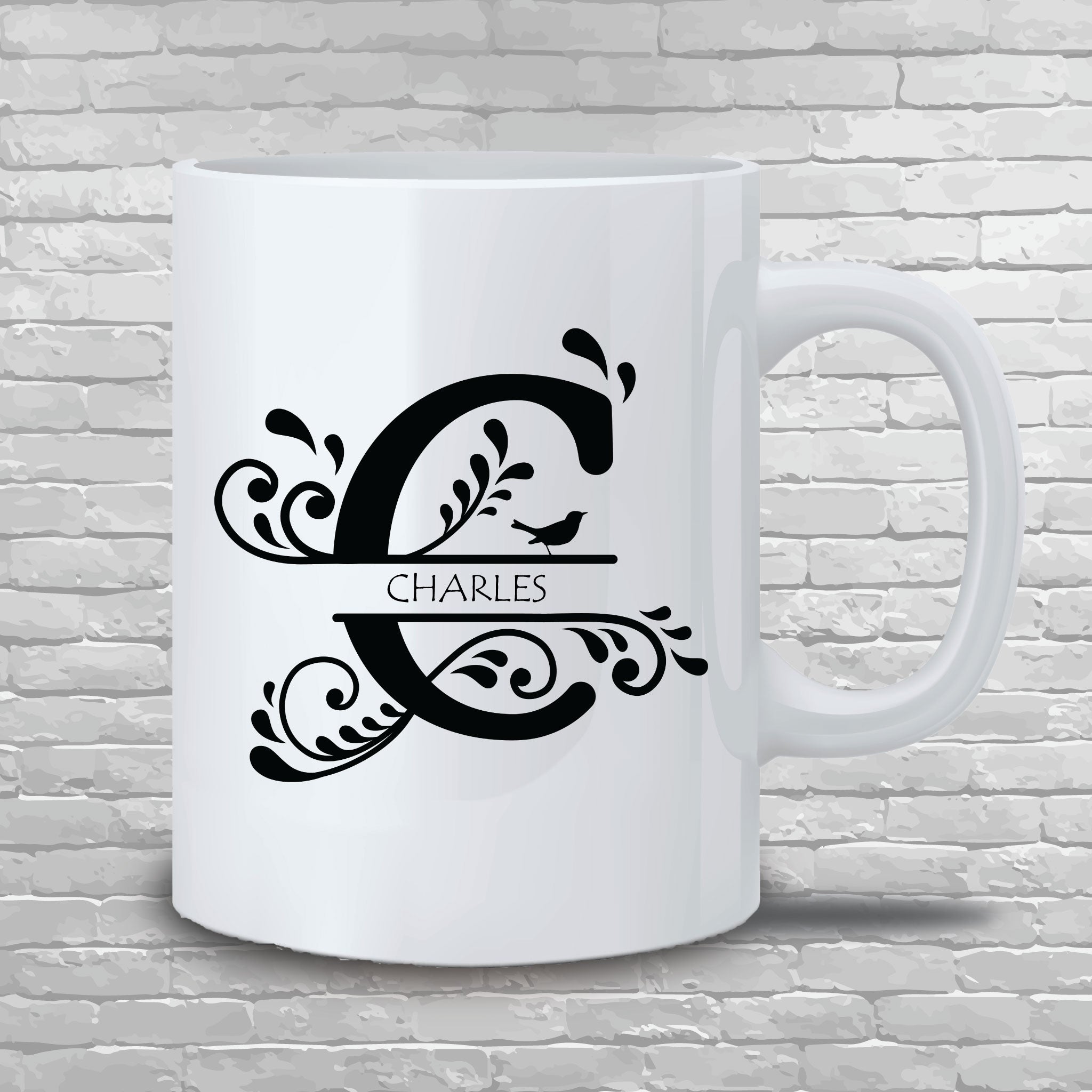 Personalized Monogram Mug 15 oz